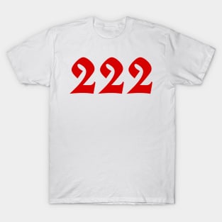 222 angel number red T-Shirt